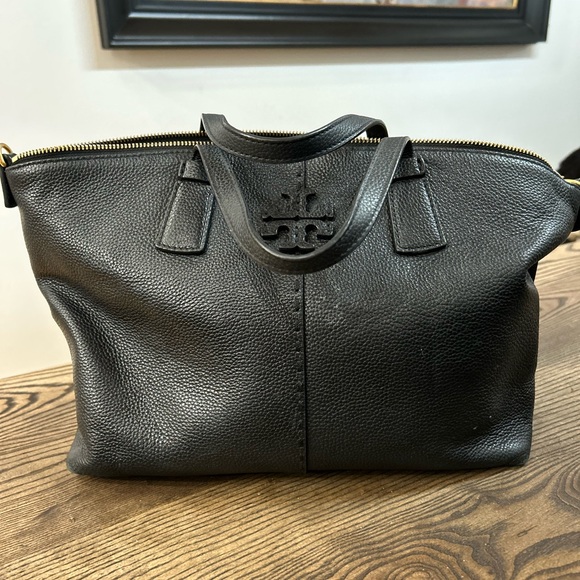 Tory Burch Handbags - Tory Burch Black Leather Tote